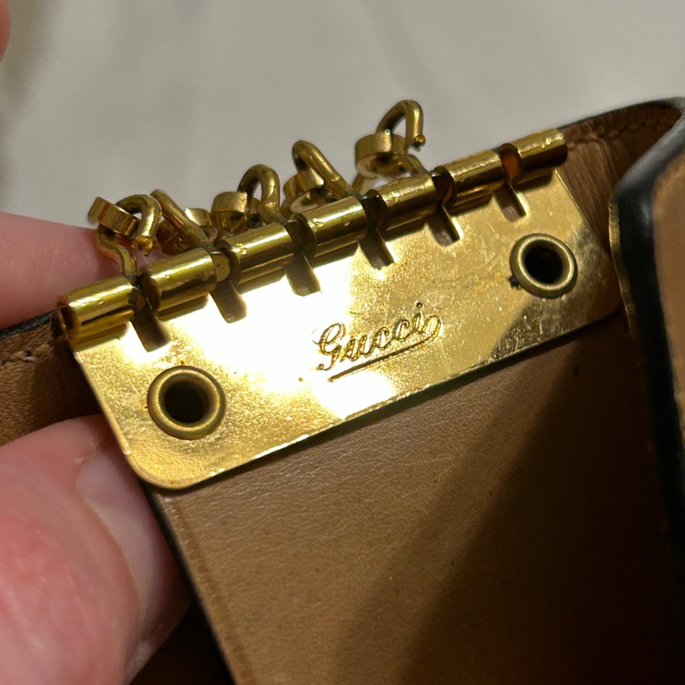 Gucci Vintage GG Signiture Leather/ Canvas Key Holder Wallet (Gold Inlay Canvas) - Picture 3 of 16
